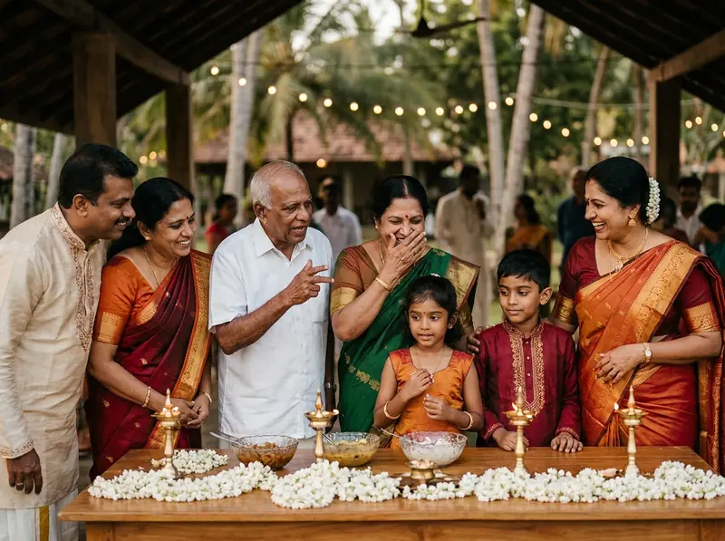 A family together at a wedding reception